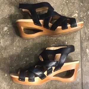 Dansko black leather sandals, 39